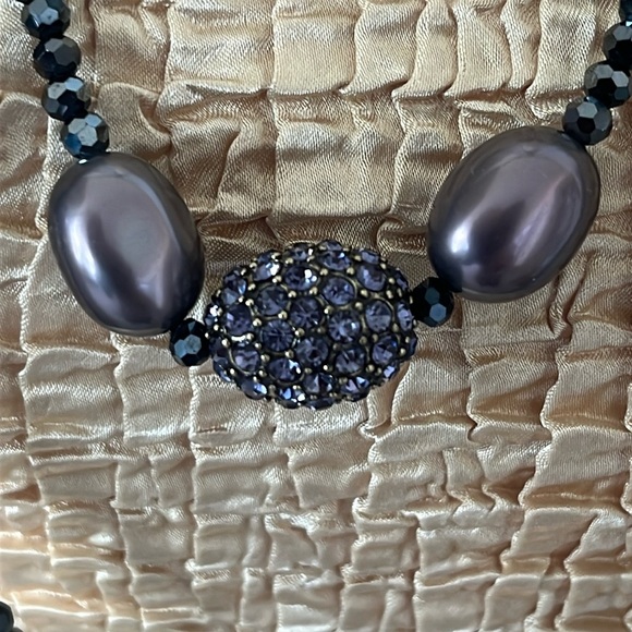 Heidi Daus Genuine Pearl and Hematite 3 Strand Necklece - Picture 5 of 13